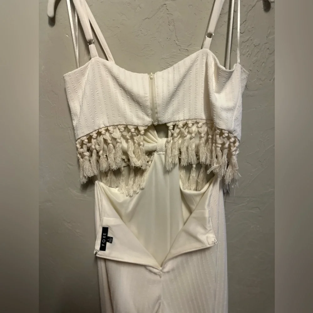 Fore White Tassel Jumpsuit - large - Picture 13 of 14